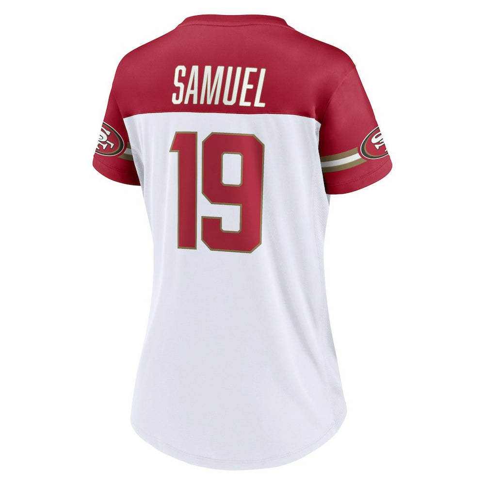 Fanatics Deebo Samuel San Francisco 49ers Women's Athena Name & Number V-Neck Top White