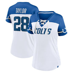 Fanatics Jonathan Taylor Indianapolis Colts Women's Athena Name & Number V-Neck Top White