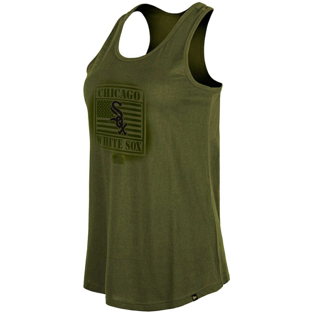 Chicago White Sox New Era Women's 2023 Armed Forces Day Racerback Tank Top - Olive - New Era Lifestyle