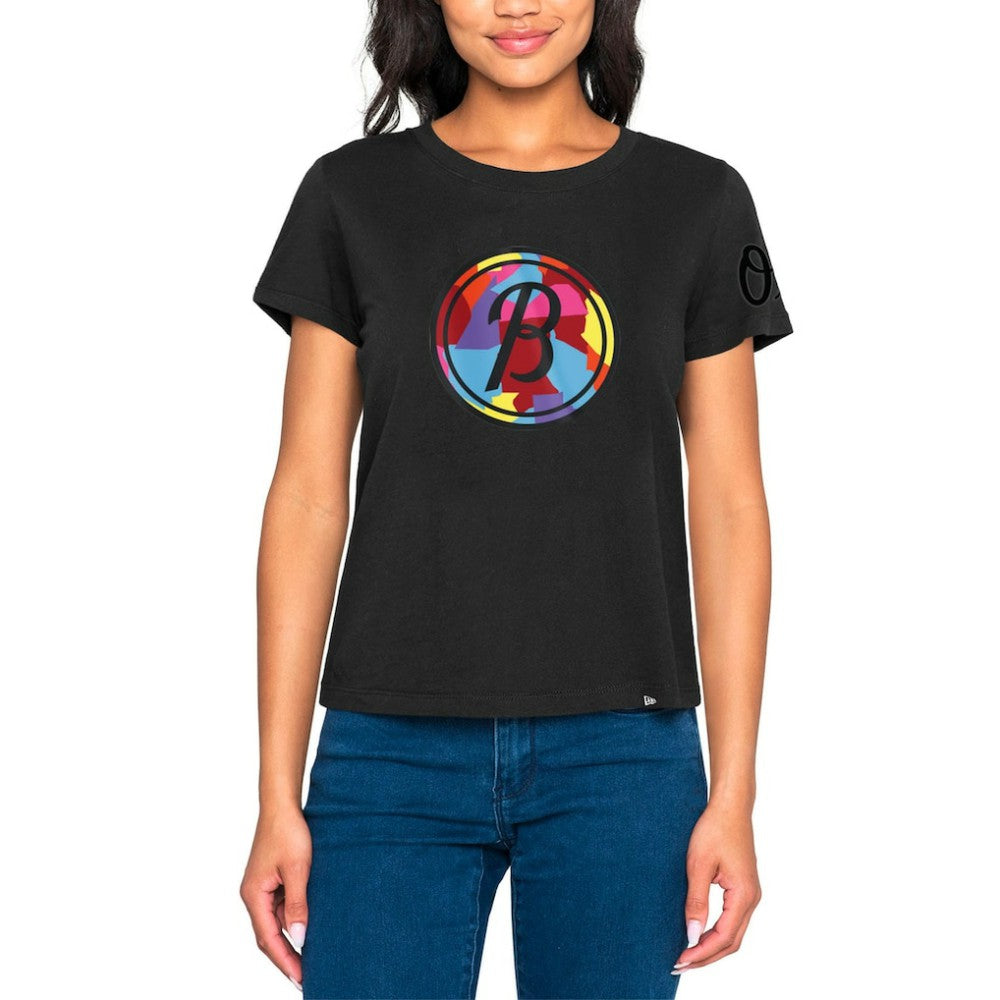Baltimore Orioles New Era Women's 2023 City Connect Cap Logo T-Shirt - Black - New Era Online