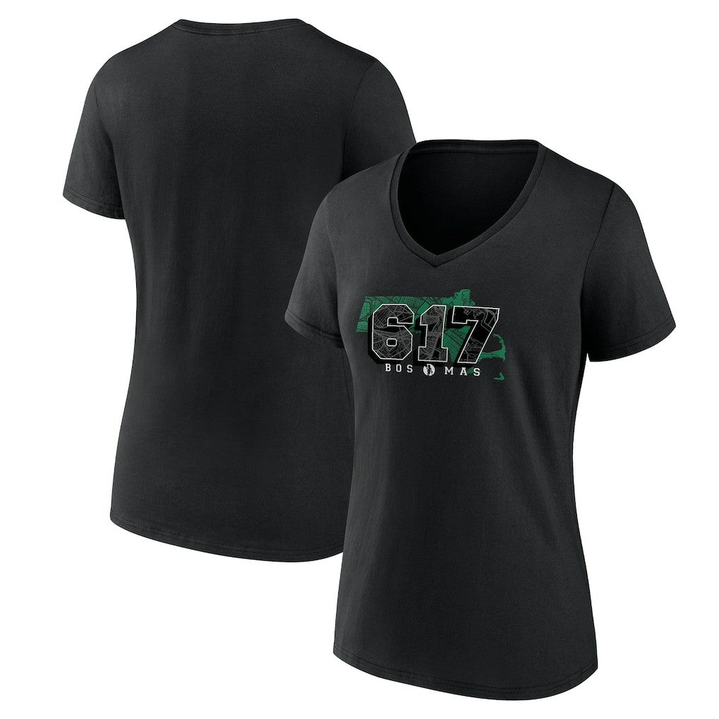 Boston Celtics Women's Core Hometown Launch V-Neck T-Shirt Black