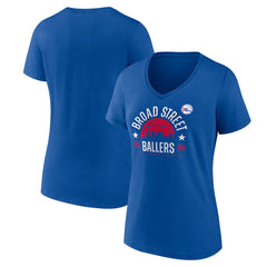 Philadelphia 76ers Women's Core Hometown Launch V-Neck T-Shirt Royal