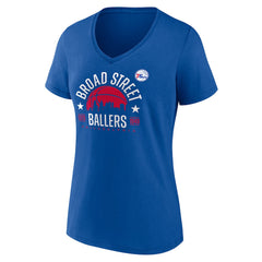 Philadelphia 76ers Women's Core Hometown Launch V-Neck T-Shirt Royal