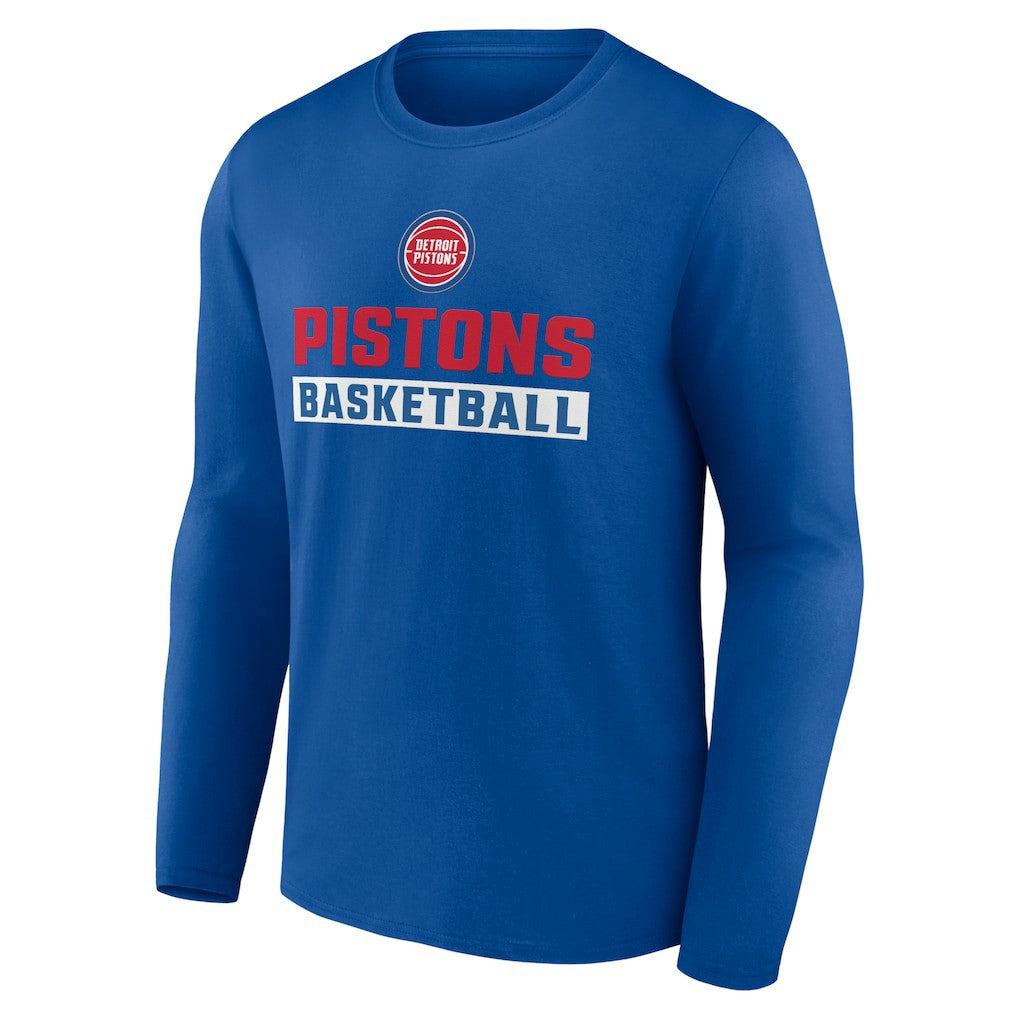 Detroit Pistons Let's Go Long Sleeve T-Shirt Royal