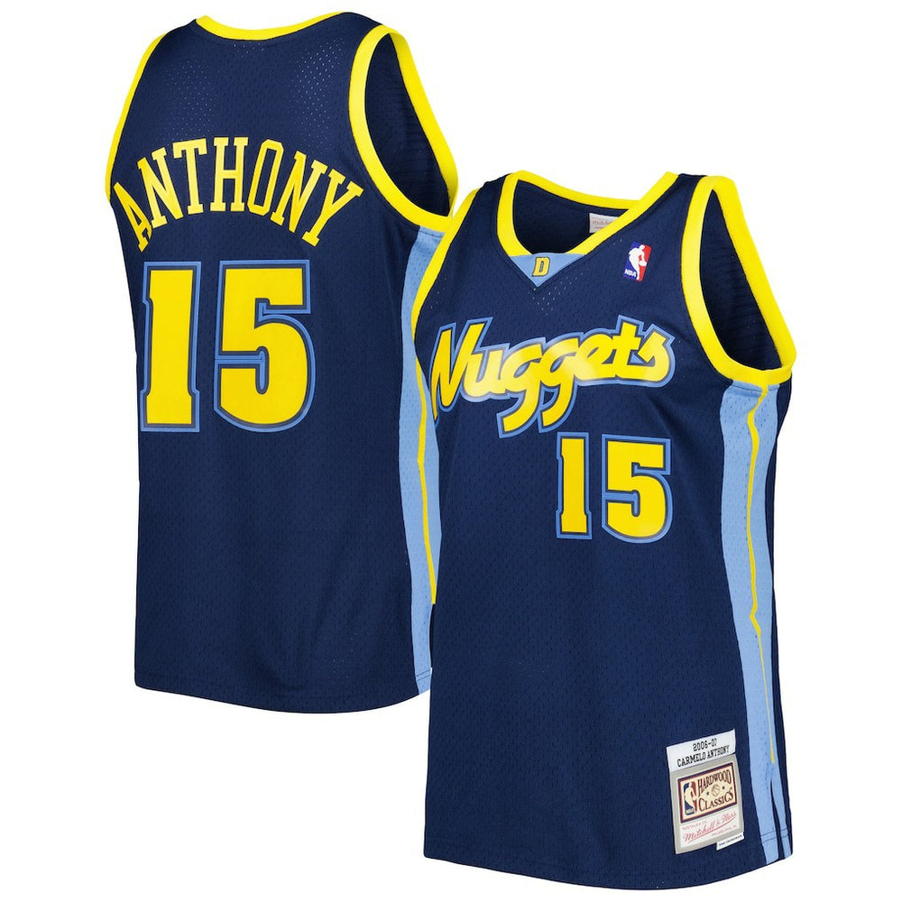Carmelo Anthony Denver Nuggets Hardwood Classics Swingman Jersey for sale Navy | Mitchell & Ness outlet