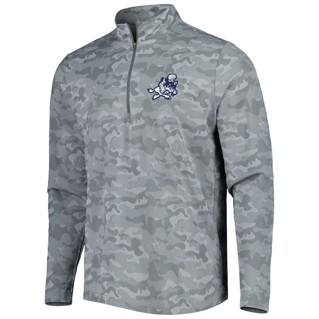 Dallas Cowboys Antigua Brigade Throwback Quarter-Zip Top Gray