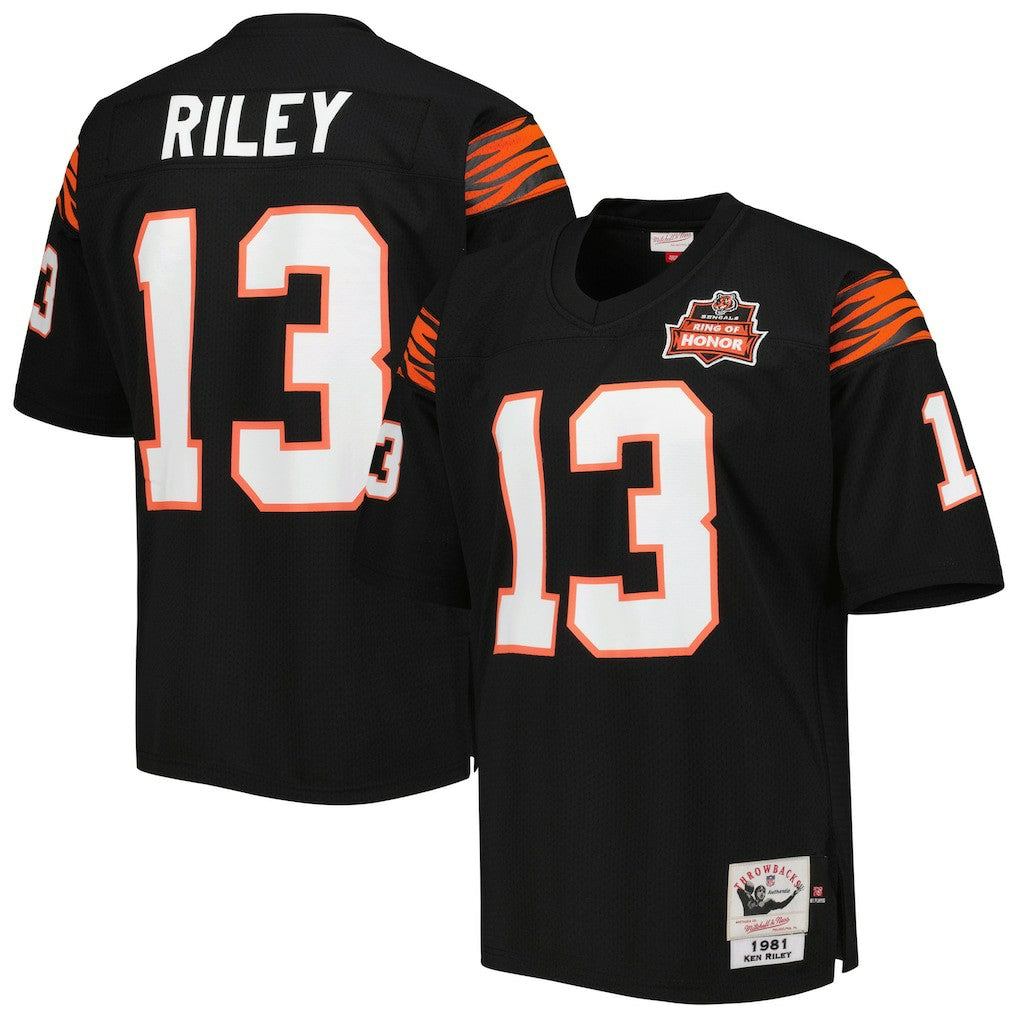 Mitchell & Ness Ken Riley Cincinnati Bengals 1981 Authentic Throwback Retired Player Jersey Black