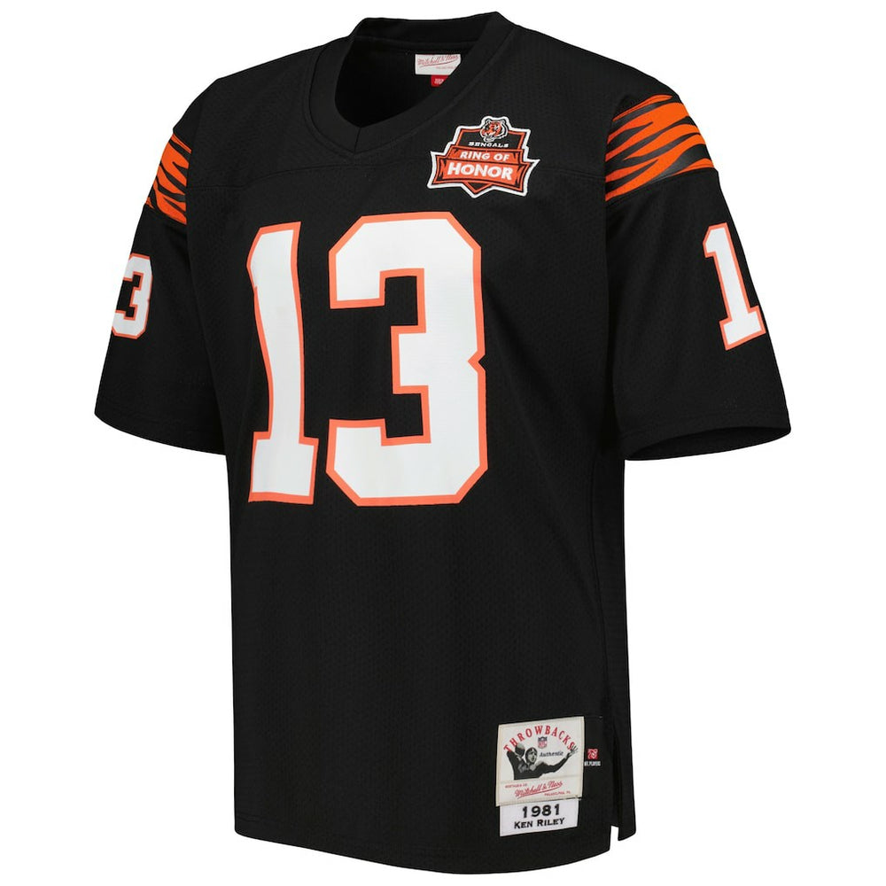 Mitchell & Ness Ken Riley Cincinnati Bengals 1981 Authentic Throwback Retired Player Jersey Black