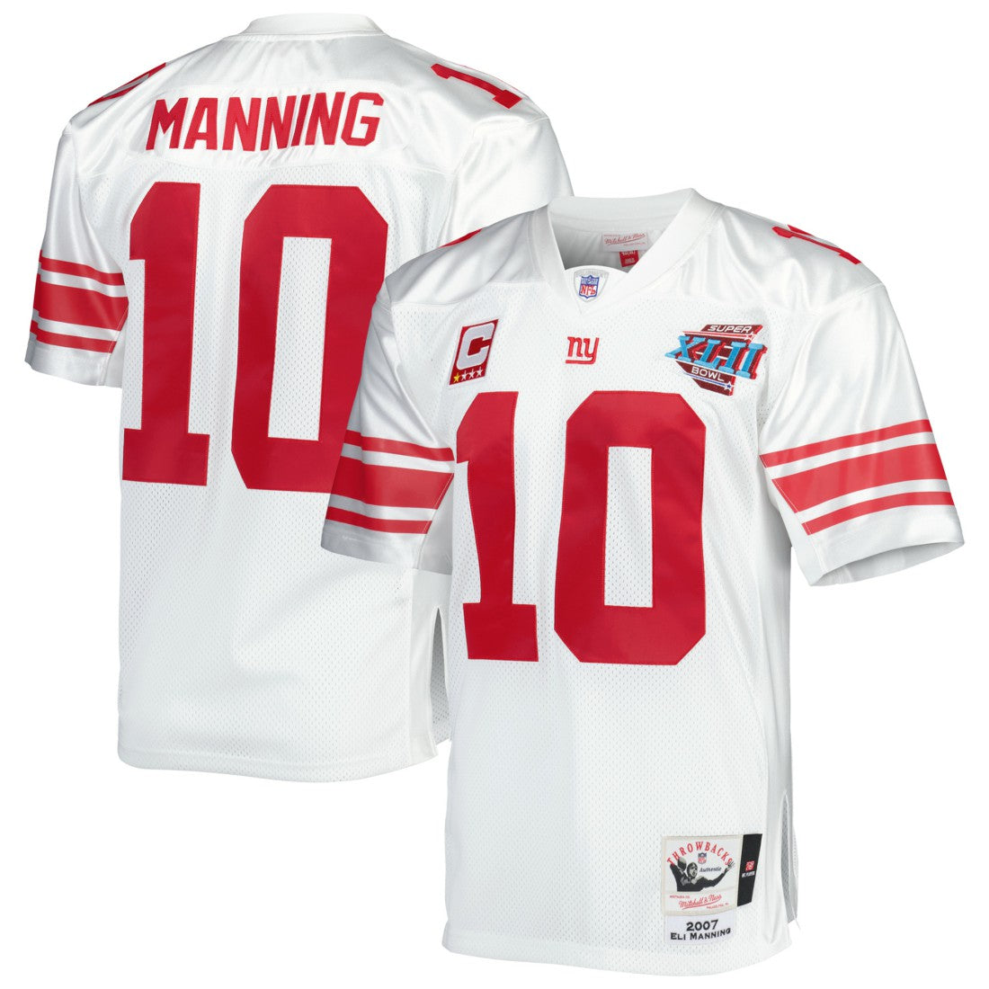 Mitchell & Ness Eli Manning New York Giants 2007 Authentic Throwback Retired Player Jersey White