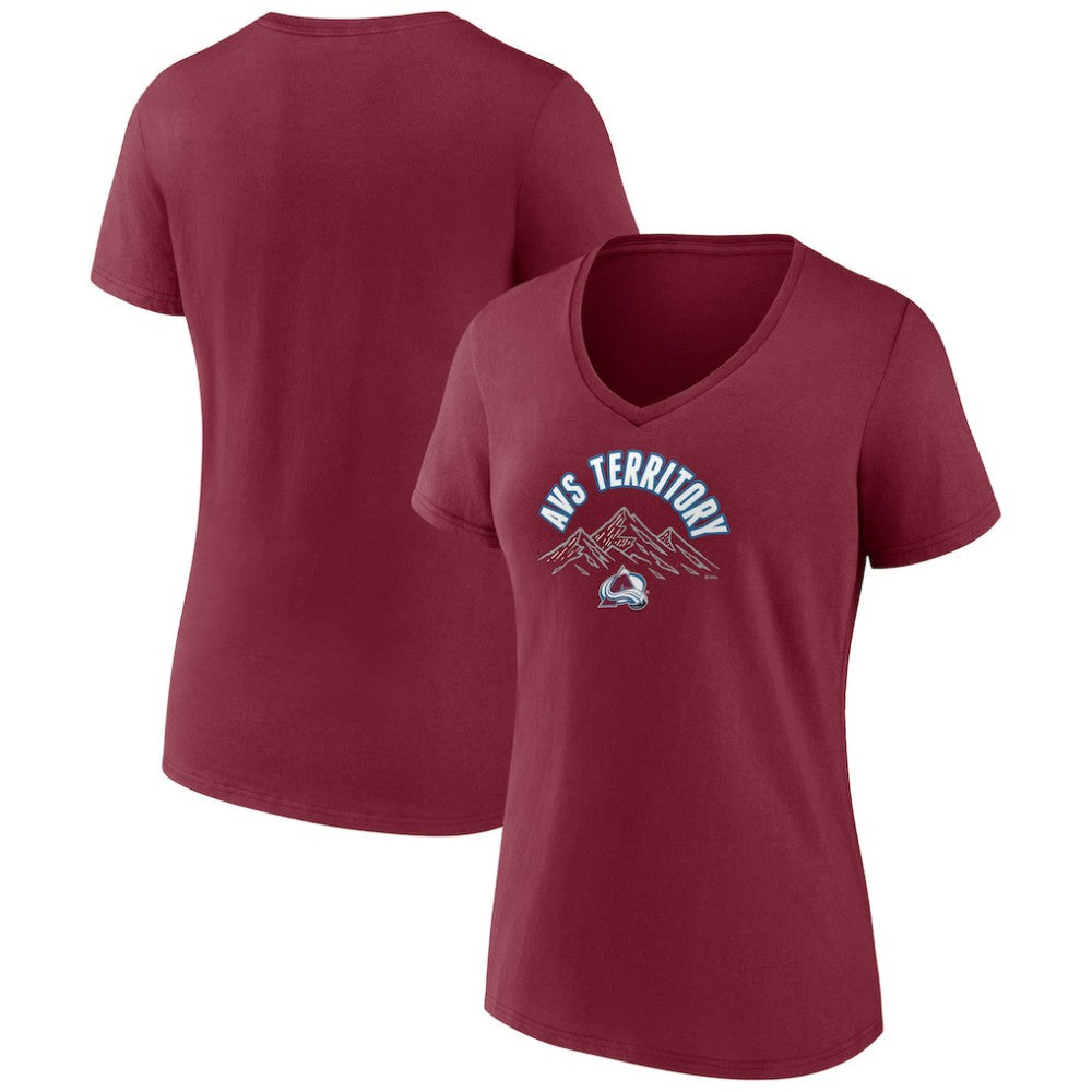 Colorado Avalanche Women's Active Edge V-Neck T-Shirt - Burgundy - NHL 5060070