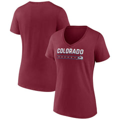 Colorado Avalanche Women's Primary Play V-Neck T-Shirt - Burgundy - NHL 5060071