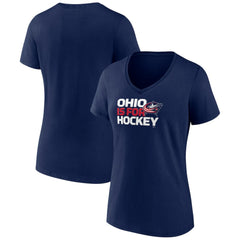 Columbus Blue Jackets Women's Active Edge V-Neck T-Shirt - Navy - NHL 5060073