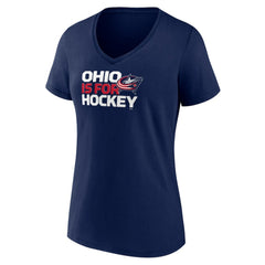 Columbus Blue Jackets Women's Active Edge V-Neck T-Shirt - Navy - NHL 5060073