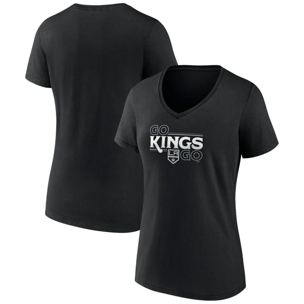 Los Angeles Kings Women's Active Edge V-Neck T-Shirt - Black - NHL 5060085