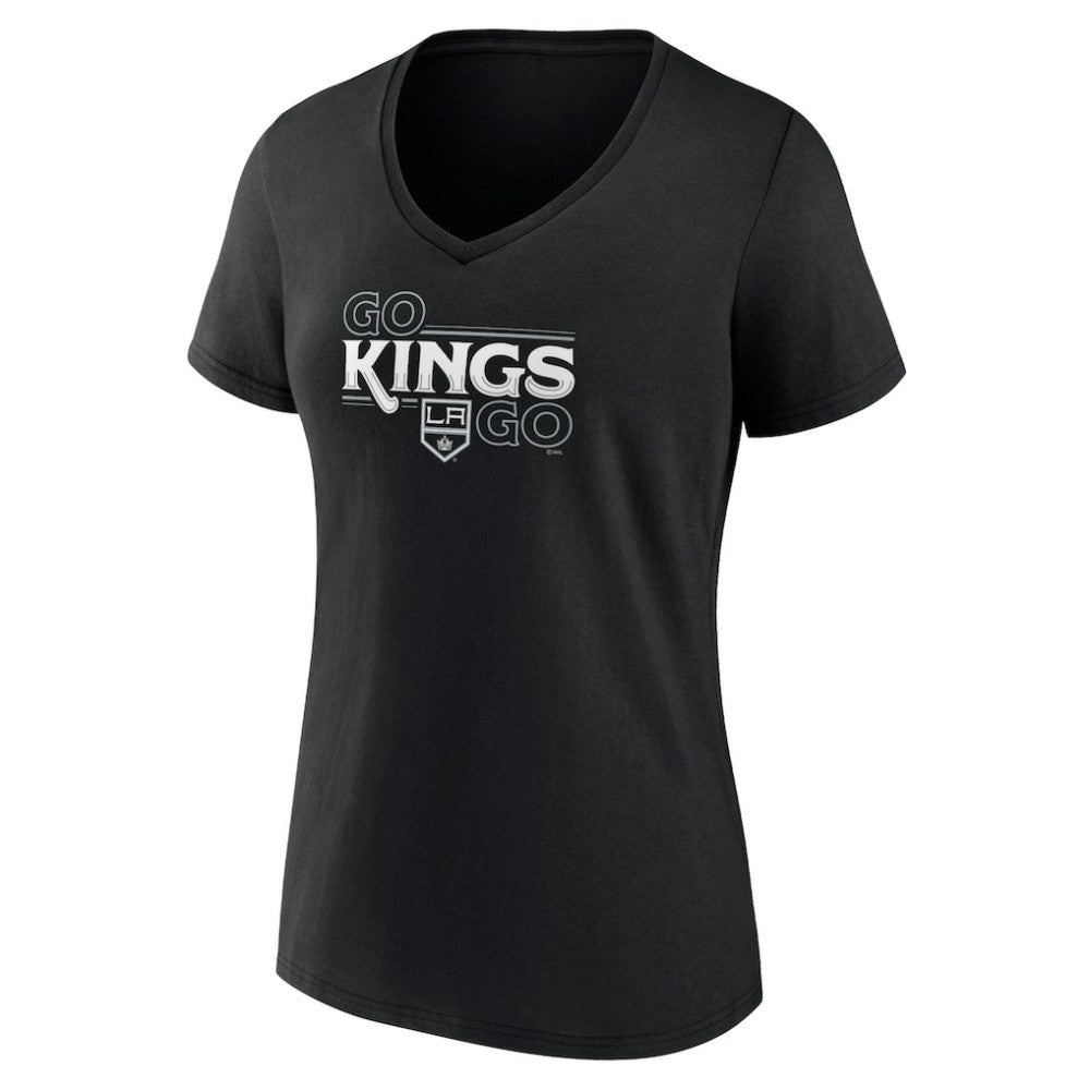 Los Angeles Kings Women's Active Edge V-Neck T-Shirt - Black - NHL 5060085