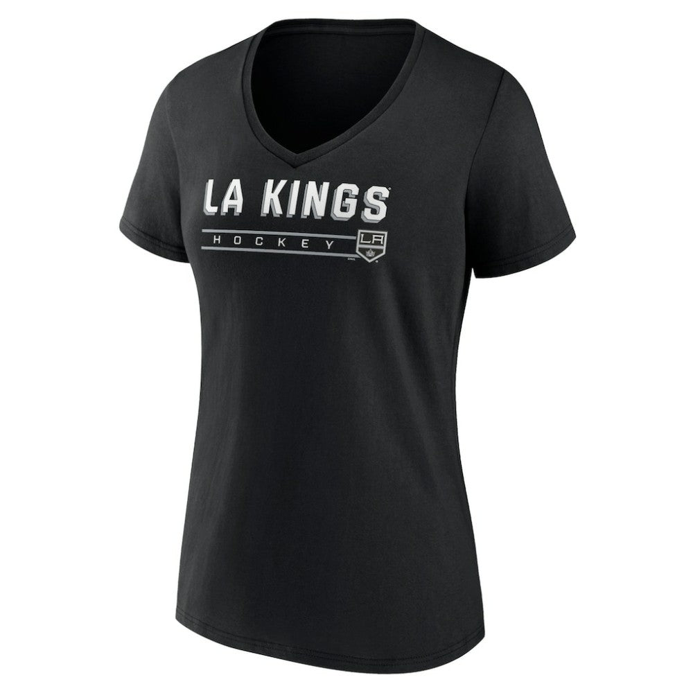 Los Angeles Kings Women's Primary Play V-Neck T-Shirt - Black - NHL 5060086