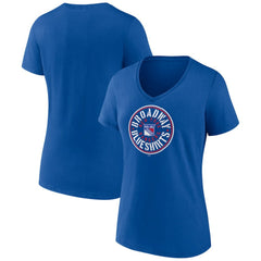 New York Rangers Women's Active Edge V-Neck T-Shirt - Blue - NHL 5060102