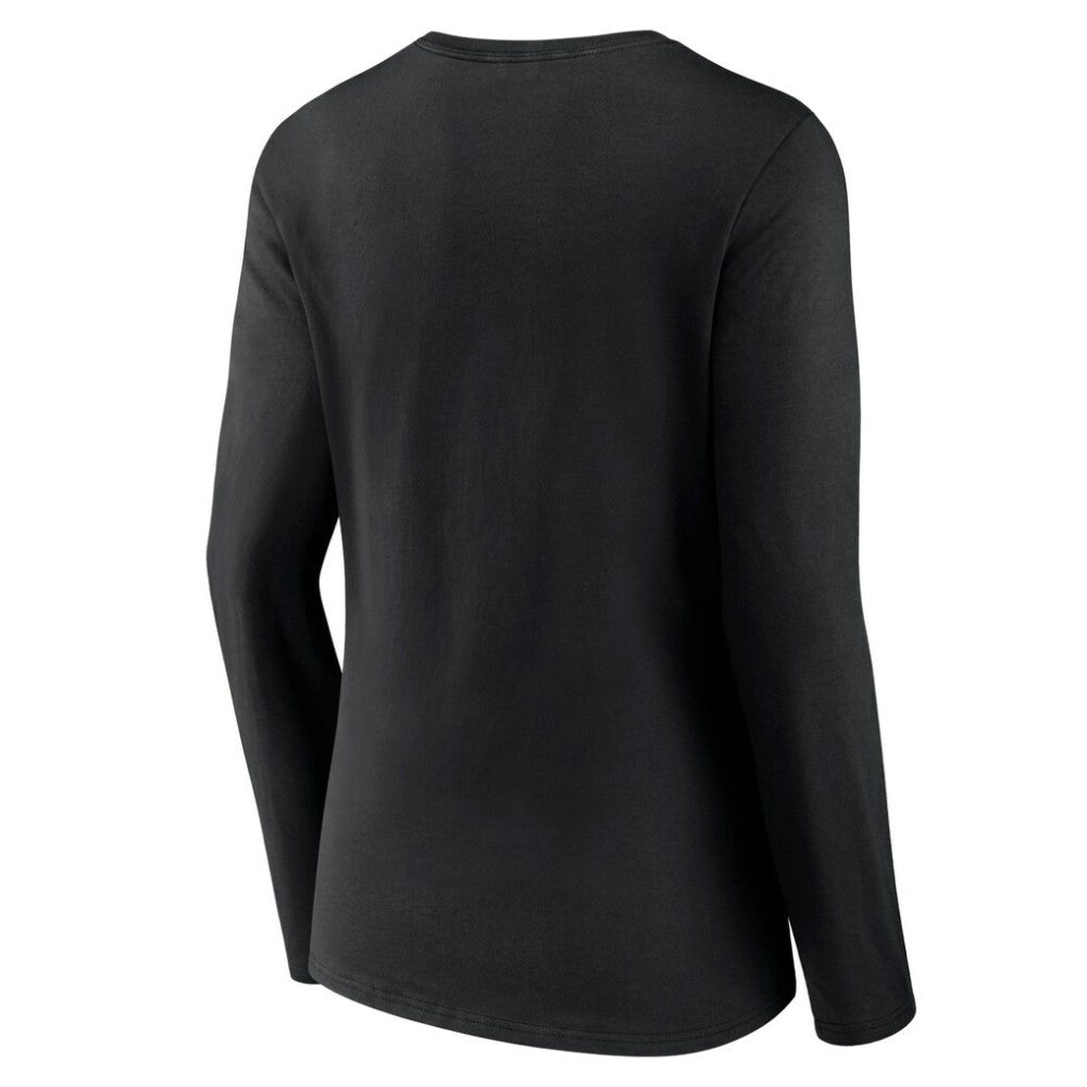 Vancouver Canucks Women's Forge Long Sleeve V-Neck T-Shirt - Black - NHL 5060161