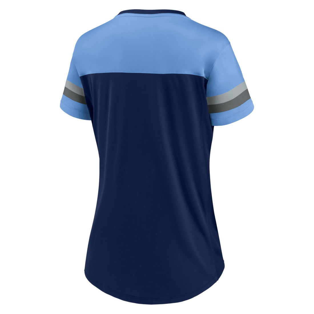 Fanatics Tennessee Titans Women's Blitz & Glam Lace-Up V-Neck Jersey T-Shirt Navy/Light Blue