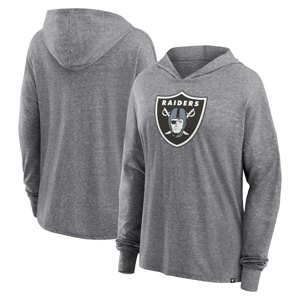 Fanatics Las Vegas Raiders Women's Cozy Primary Pullover Hoodie Heather Gray