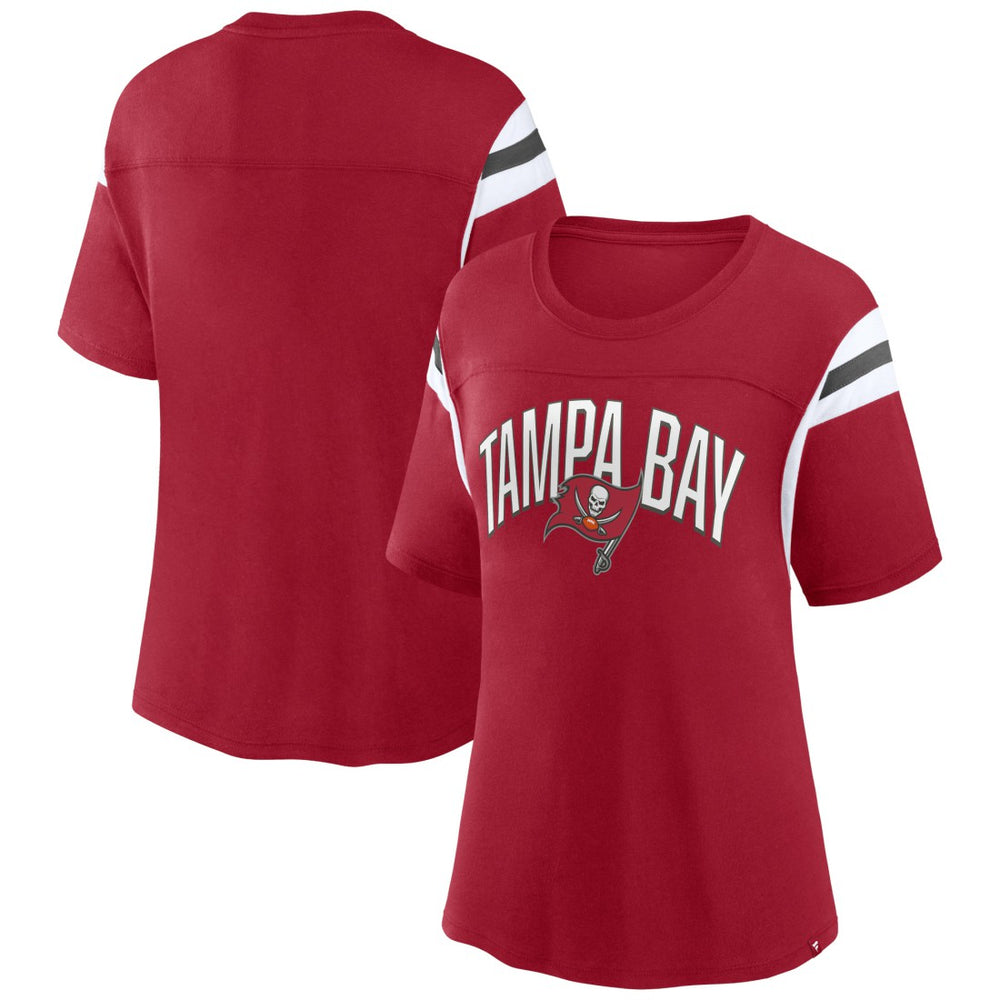 Fanatics Tampa Bay Buccaneers Women's Earned Stripes T-Shirt Red