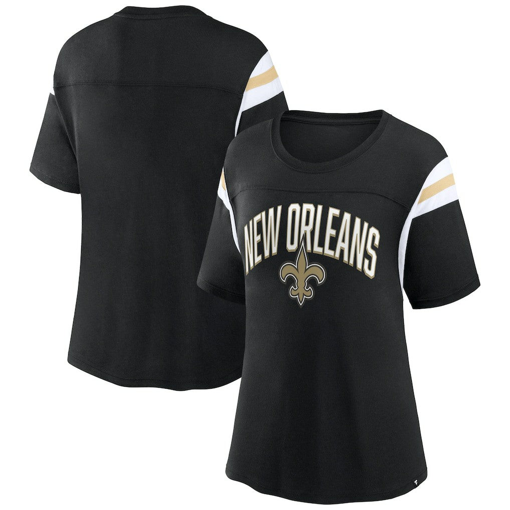 Fanatics New Orleans Saints Women's Earned Stripes T-Shirt Black
