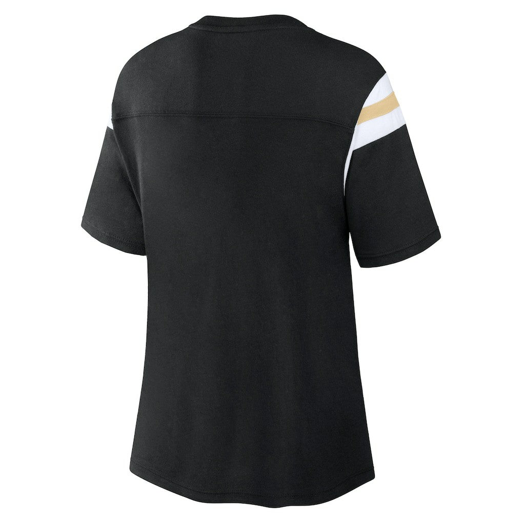 Fanatics New Orleans Saints Women's Earned Stripes T-Shirt Black