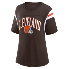 Fanatics Cleveland Browns Women's Earned Stripes T-Shirt Brown