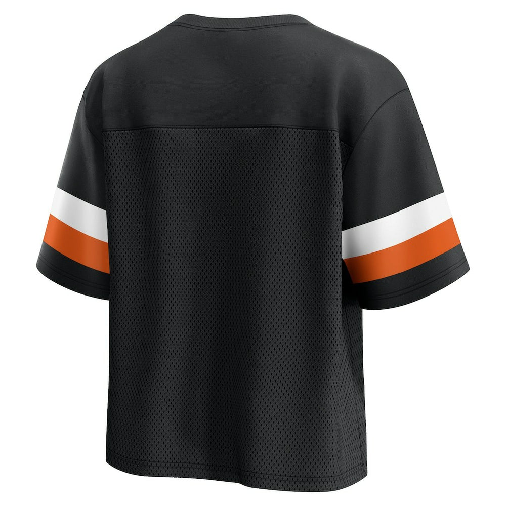 Fanatics Cincinnati Bengals Women's Established Jersey Cropped V-Neck T-Shirt Black