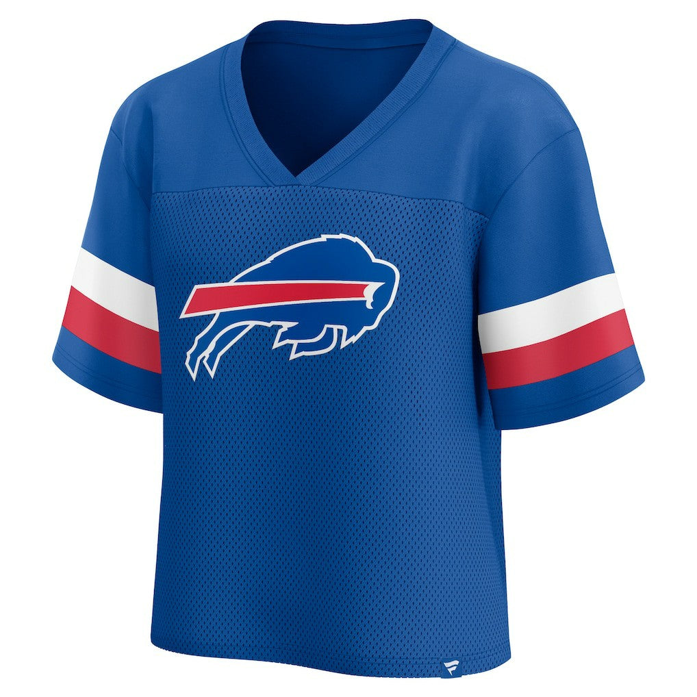 Fanatics Buffalo Bills Women's Established Jersey Cropped V-Neck T-Shirt Royal