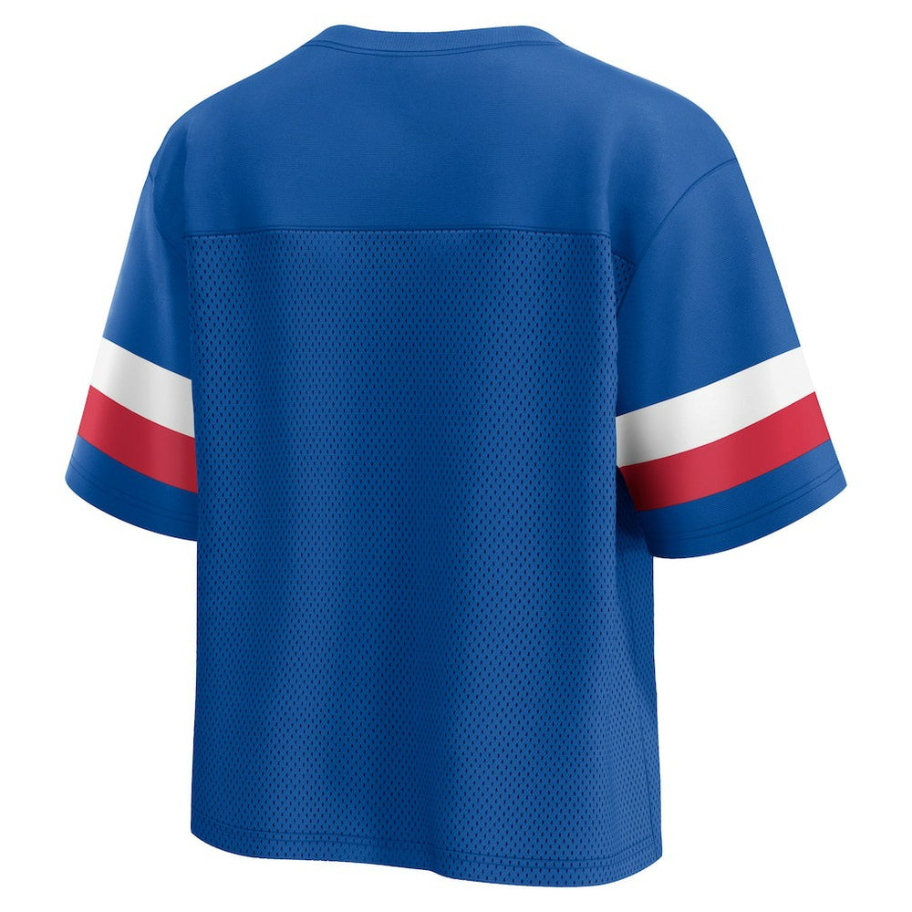 Fanatics Buffalo Bills Women's Established Jersey Cropped V-Neck T-Shirt Royal