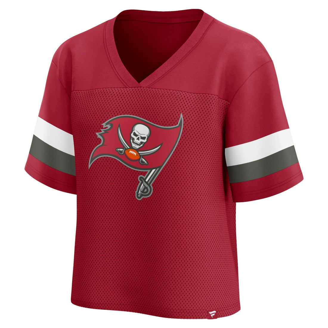 Fanatics Tampa Bay Buccaneers Women's Established Jersey Cropped V-Neck T-Shirt Red