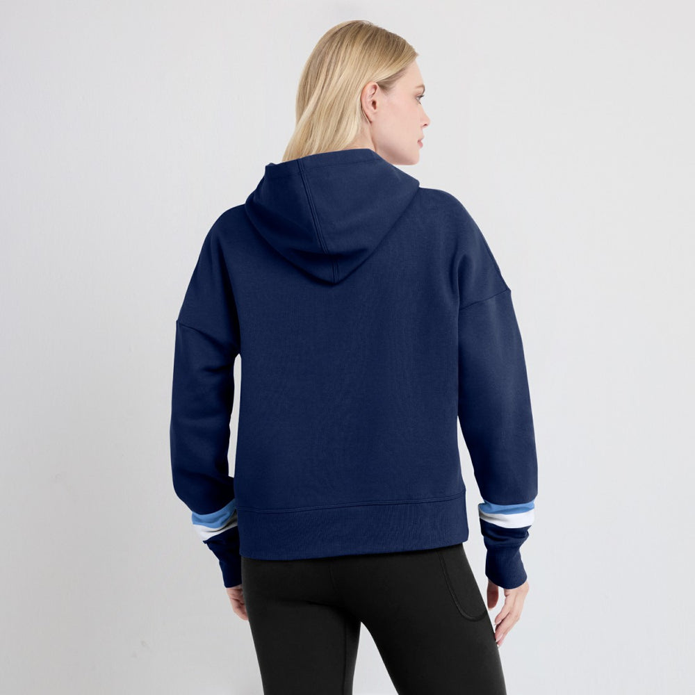 Fanatics Tennessee Titans Women's Over Under Pullover Hoodie Navy