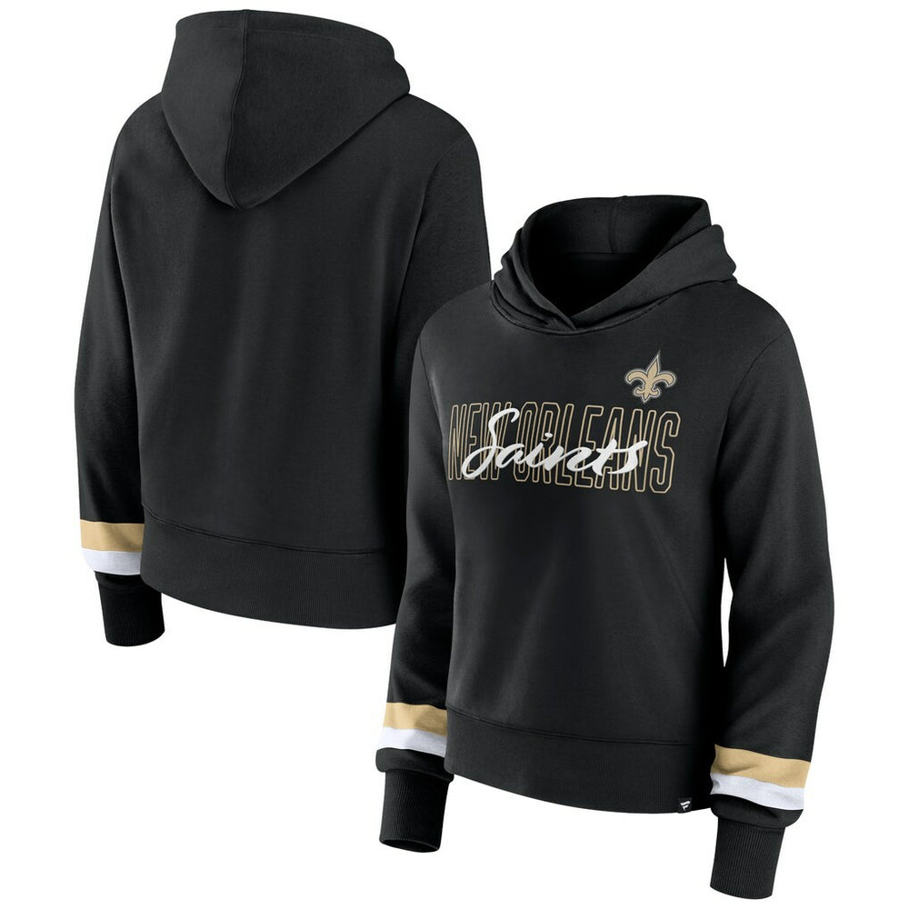 Fanatics New Orleans Saints Women's Over Under Pullover Hoodie Black