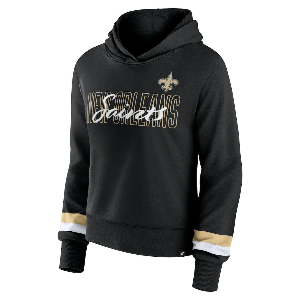 Fanatics New Orleans Saints Women's Over Under Pullover Hoodie Black