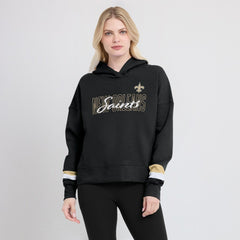 Fanatics New Orleans Saints Women's Over Under Pullover Hoodie Black