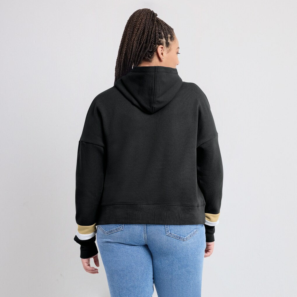 Fanatics New Orleans Saints Women's Over Under Pullover Hoodie Black