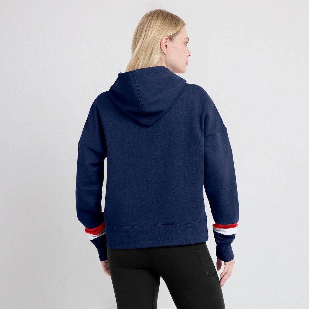 Fanatics New England Patriots Women's Over Under Pullover Hoodie Navy