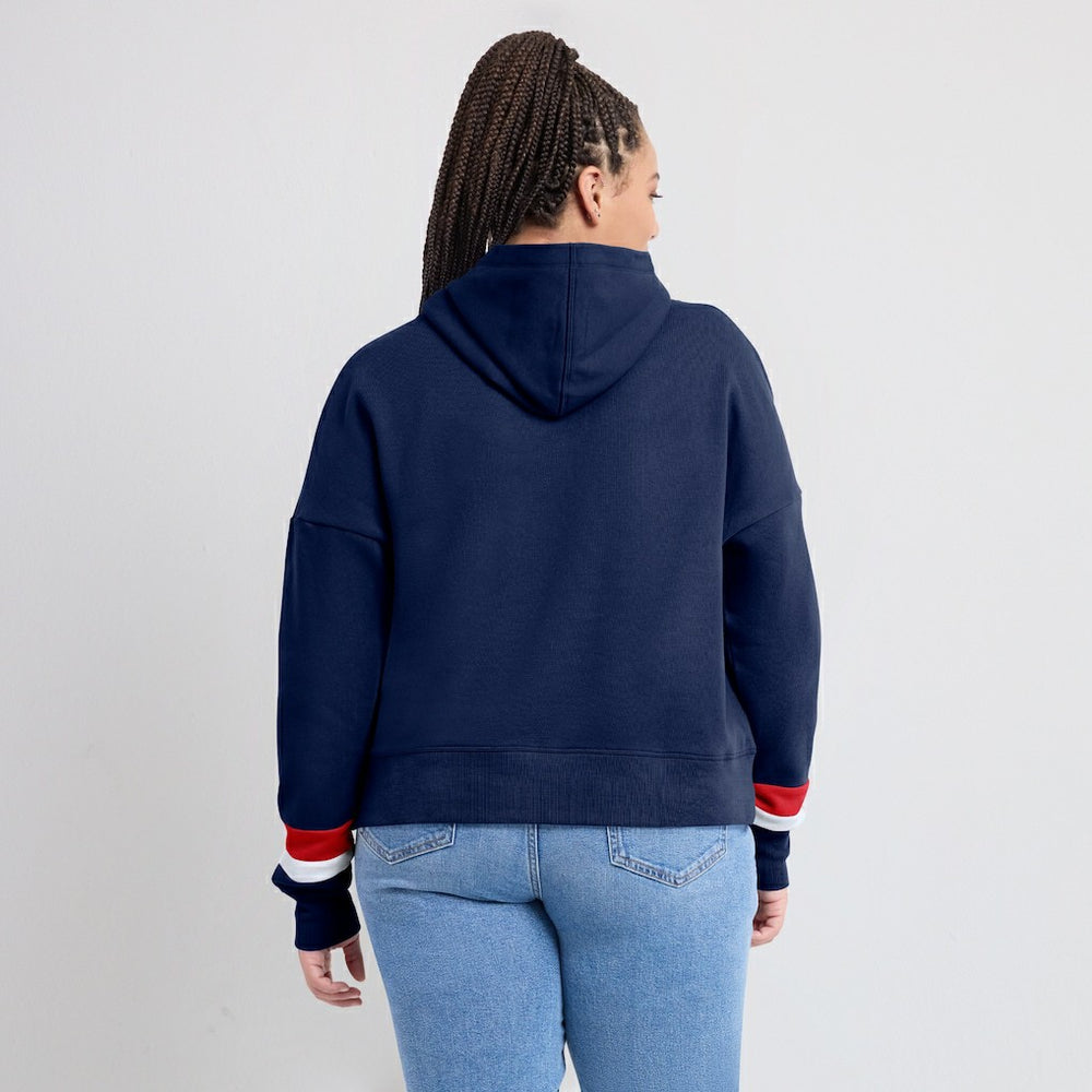 Fanatics New England Patriots Women's Over Under Pullover Hoodie Navy