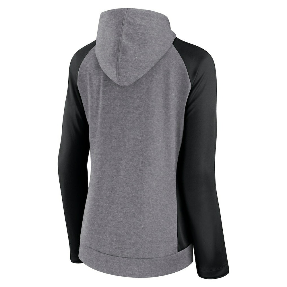 Fanatics Carolina Panthers Women's Blind Side Lightweight Full-Zip Hoodie Heather Gray/College Black
