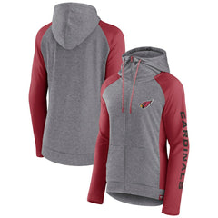 Fanatics Arizona Cardinals Women's Blind Side Lightweight Full-Zip Hoodie Heather Gray/College Cardinal