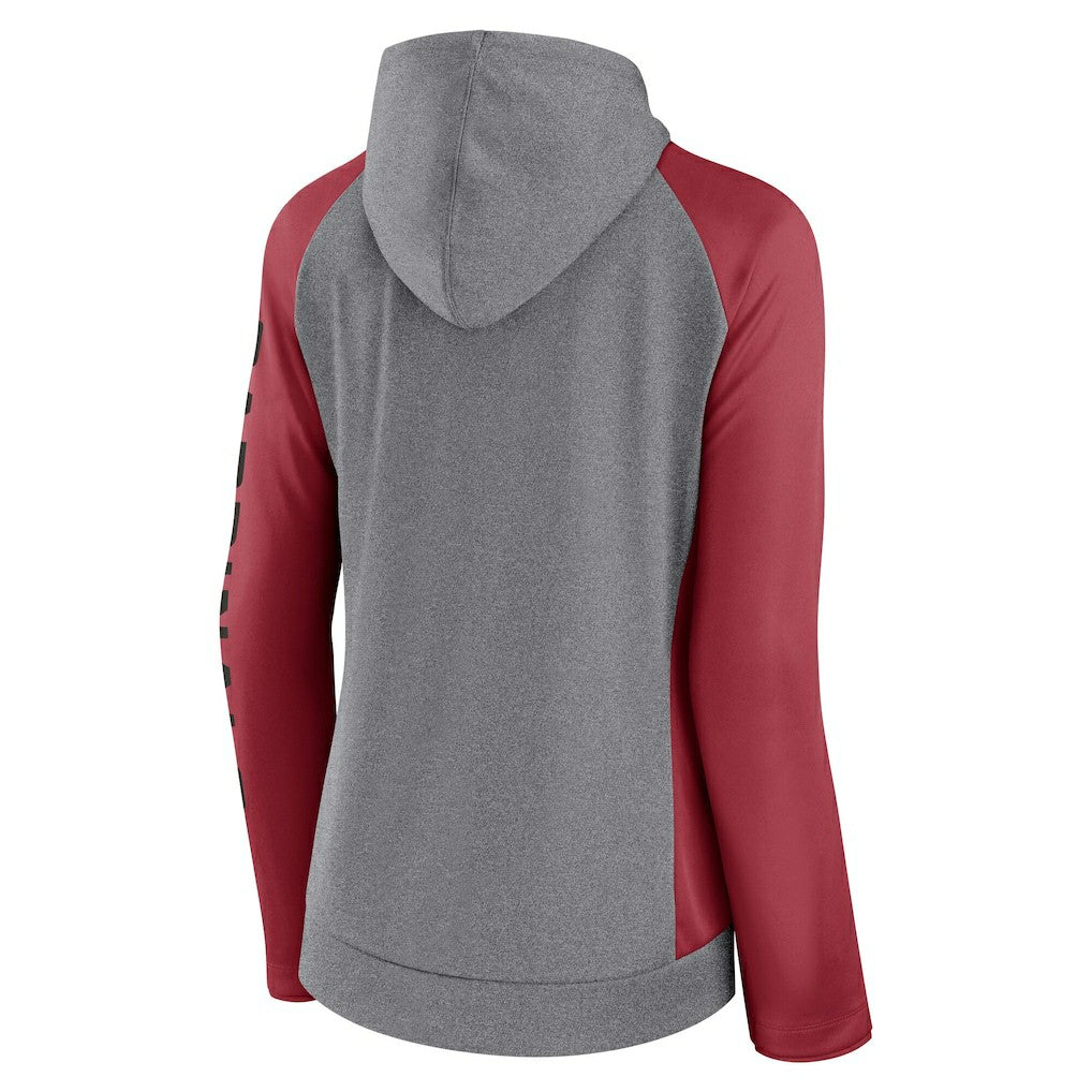 Fanatics Arizona Cardinals Women's Blind Side Lightweight Full-Zip Hoodie Heather Gray/College Cardinal