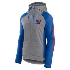 Fanatics New York Giants Women's Blind Side Lightweight Full-Zip Hoodie Heather Gray/College Royal