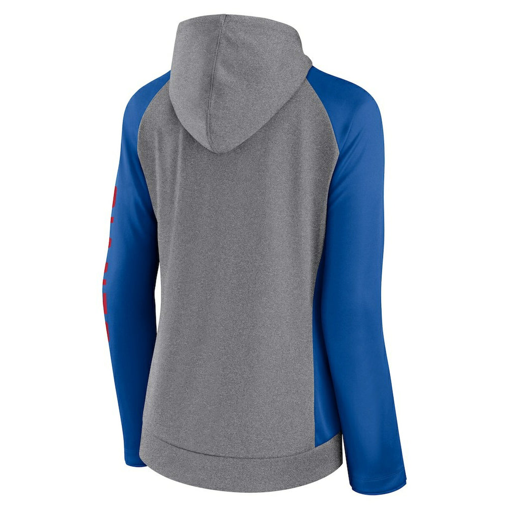 Fanatics New York Giants Women's Blind Side Lightweight Full-Zip Hoodie Heather Gray/College Royal