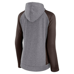 Fanatics Cleveland Browns Women's Blind Side Lightweight Full-Zip Hoodie Heather Gray/College Brown