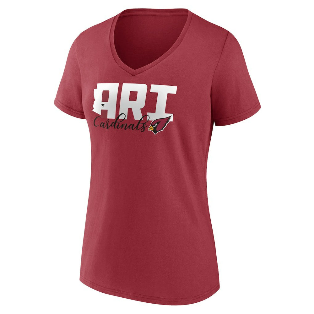 Fanatics Arizona Cardinals Women's Back Home Again V-Neck T-Shirt Cardinal