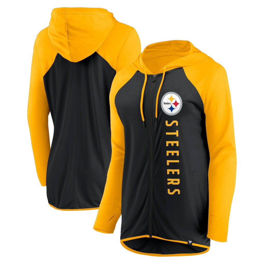 Fanatics Pittsburgh Steelers Women's Forever Fan Full-Zip Hoodie Black/Gold