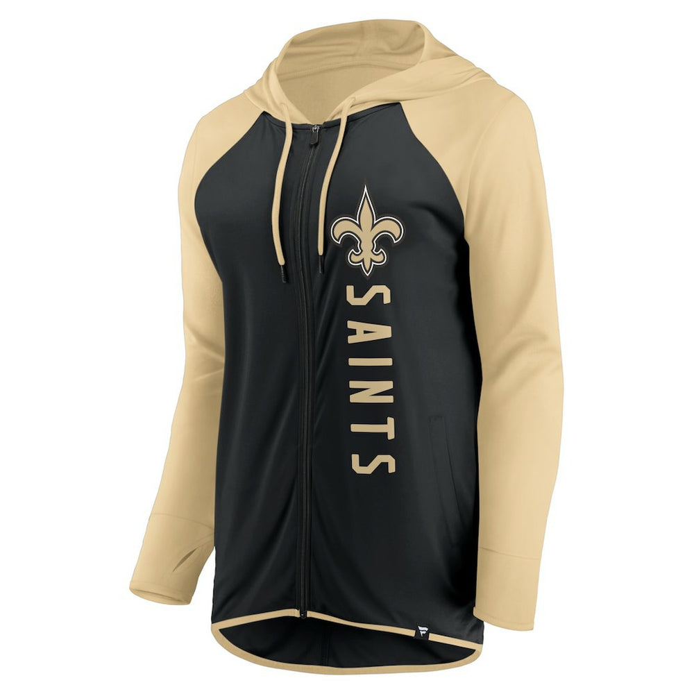 Fanatics New Orleans Saints Women's Forever Fan Full-Zip Hoodie Black/Gold