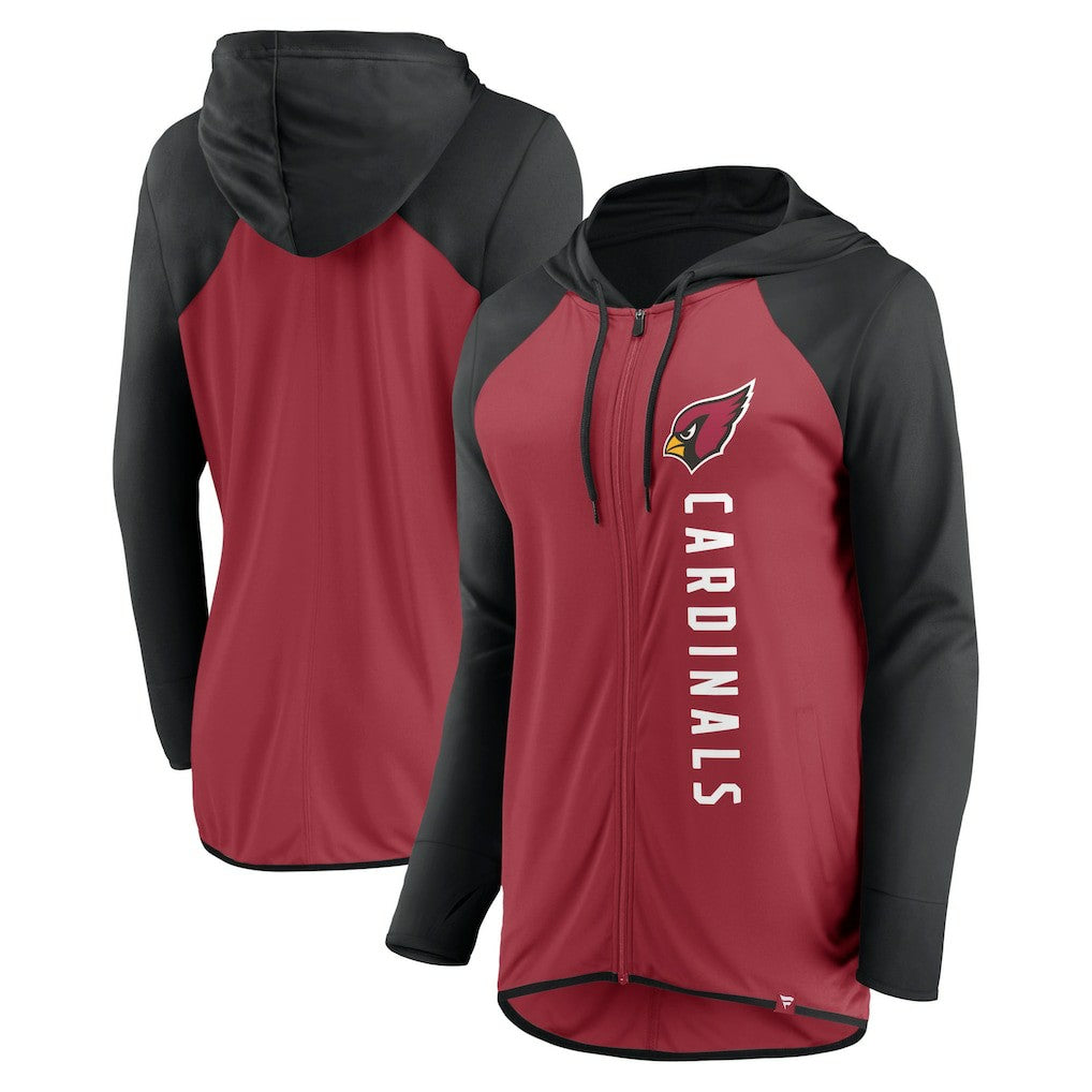 Fanatics Arizona Cardinals Women's Forever Fan Full-Zip Hoodie Cardinal/Black