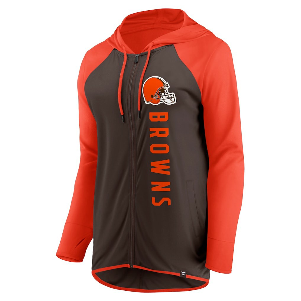 Fanatics Cleveland Browns Women's Forever Fan Full-Zip Hoodie Brown/Orange